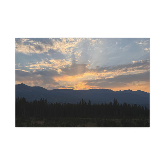 Sunset Mountain Canvas Print – Stretched 1.5" Wall Art