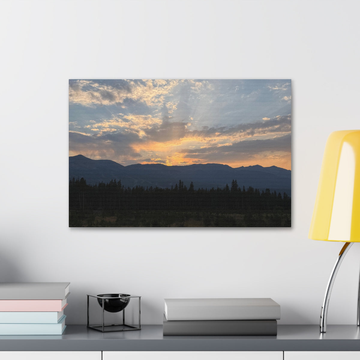 Sunset Mountain Canvas Print – Stretched 1.5" Wall Art