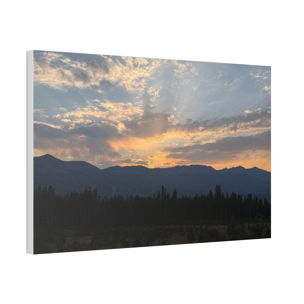 Sunset Mountain Canvas Print – Stretched 1.5" Wall Art