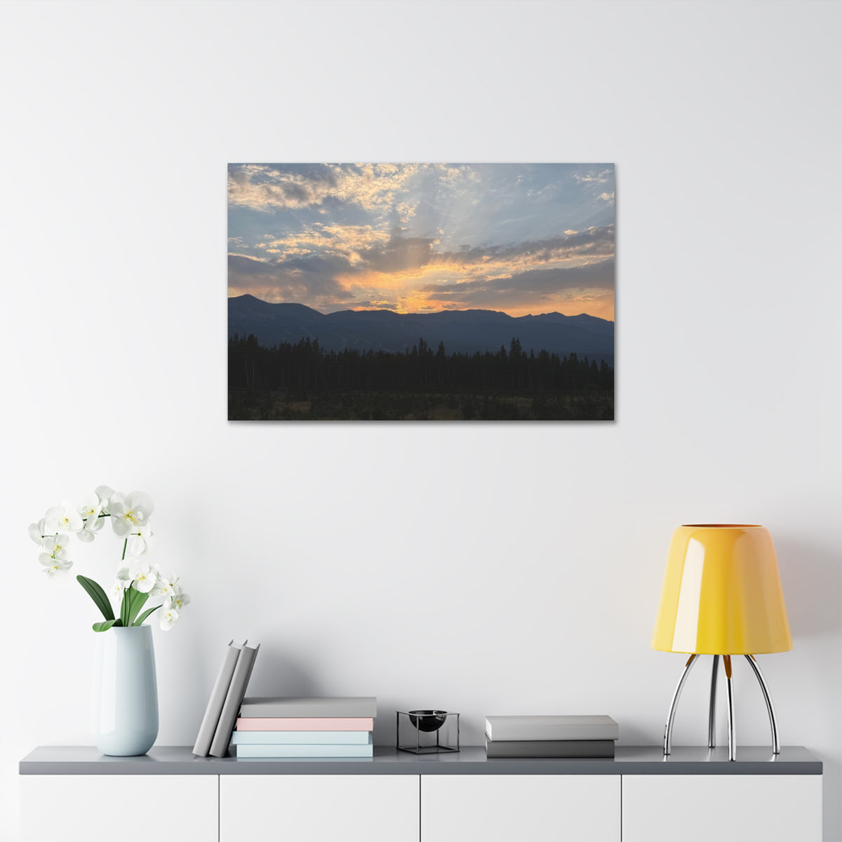Sunset Mountain Canvas Print – Stretched 1.5" Wall Art