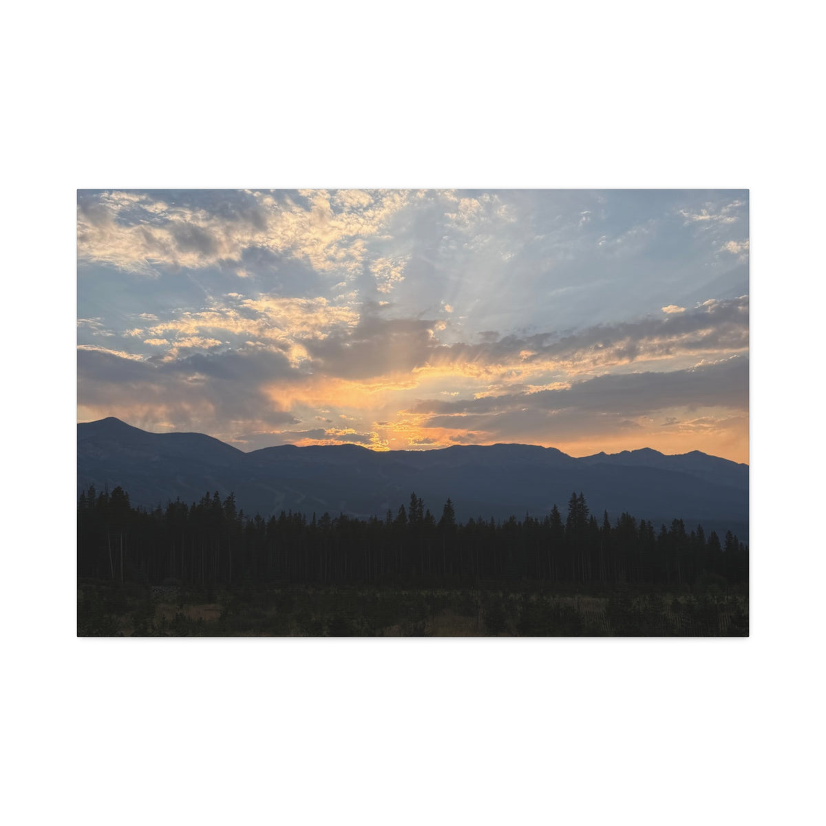 Sunset Mountain Canvas Print – Stretched 1.5" Wall Art