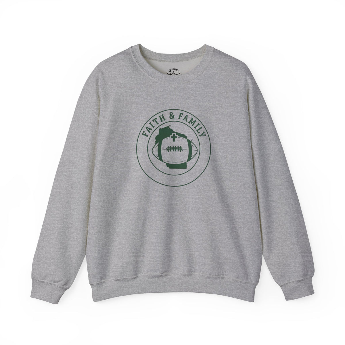 Faith & Family Football Crewneck Sweatshirt
