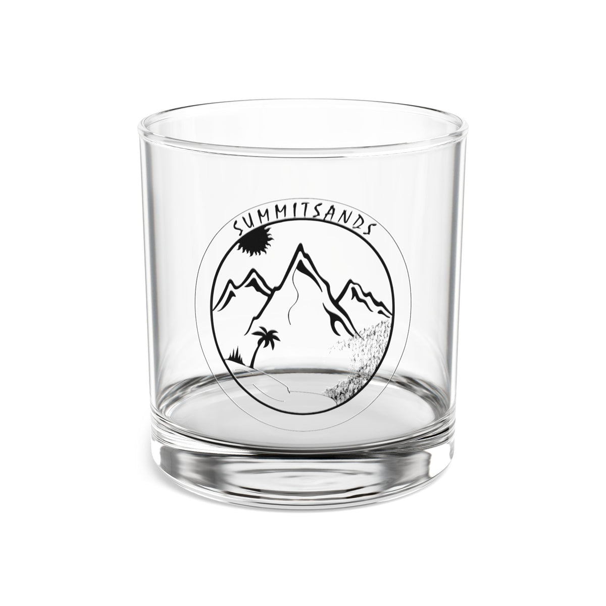 Mountain-Engraved Rocks Glass