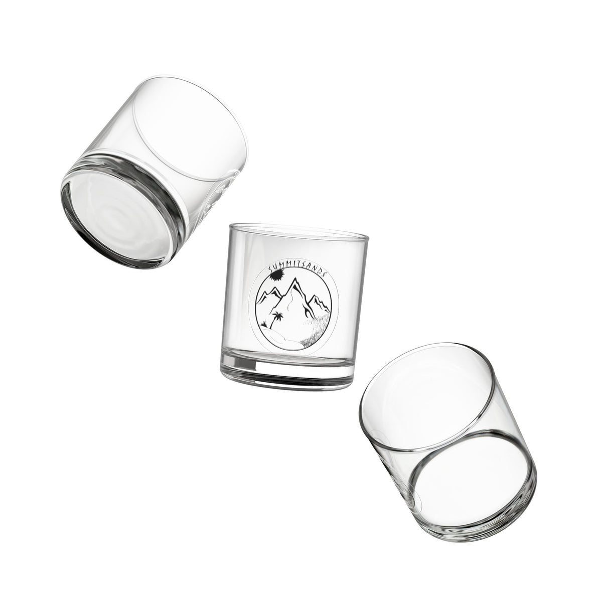 Mountain-Engraved Rocks Glass