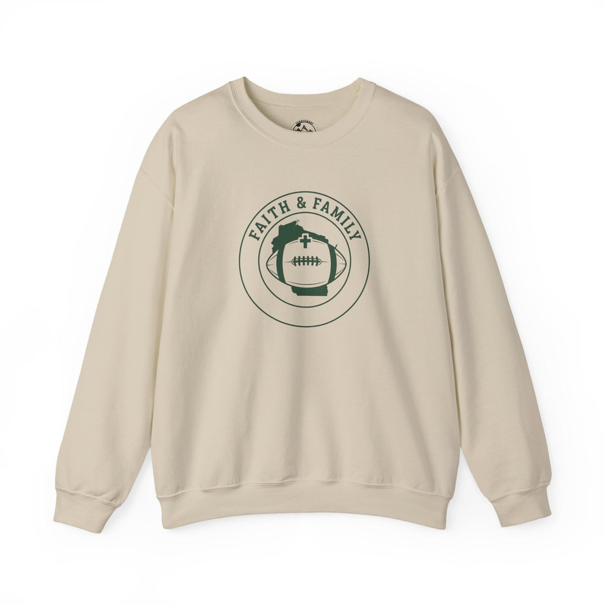 Faith & Family Football Crewneck Sweatshirt