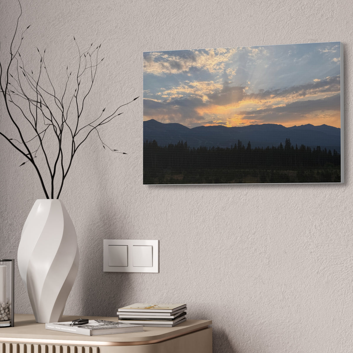 Sunset Mountain Canvas Print – Stretched 1.5" Wall Art