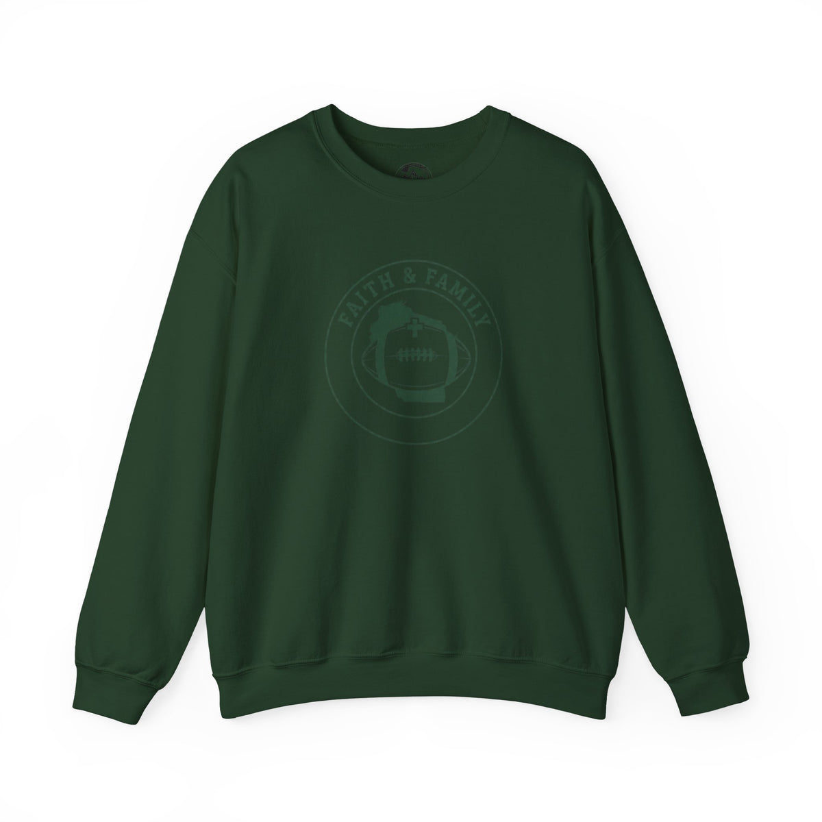 Faith & Family Football Crewneck Sweatshirt