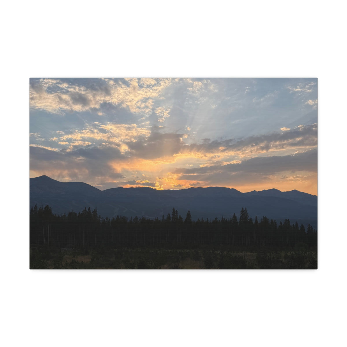 Sunset Mountain Canvas Print – Stretched 1.5" Wall Art